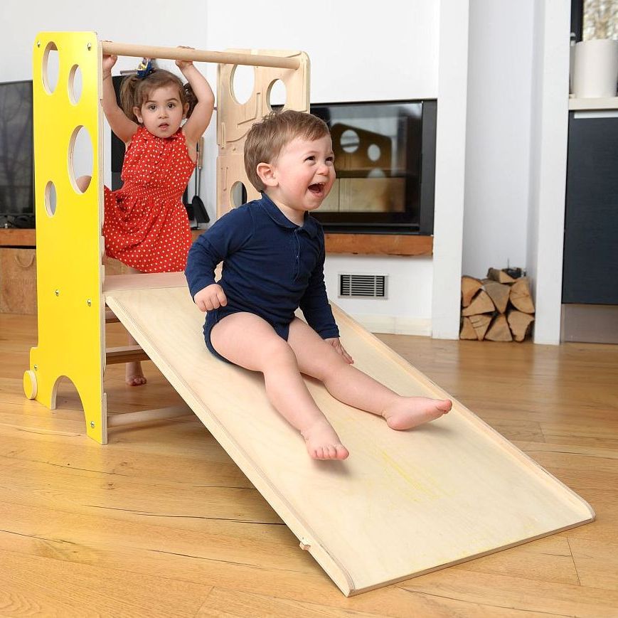 Leea Lernturm farbe - GELB - mit Aktivitätstisch, Rutsche und Kreidetafel - Lagerräumung