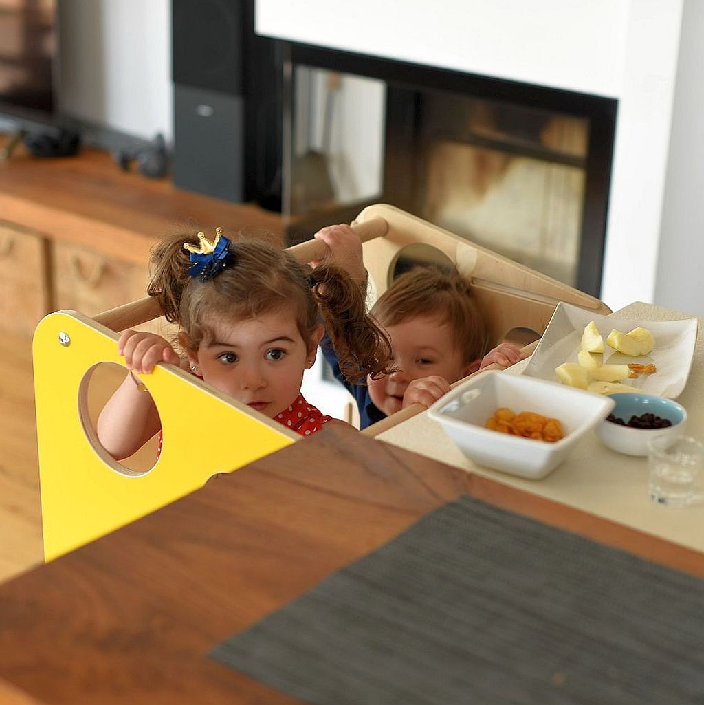 Leea Lernturm farbe - GELB - mit Aktivitätstisch, Rutsche und Kreidetafel - Lagerräumung