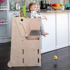 Leea Abenteuer-Ecke, Lernturm, Rutsche, Kreidetafel, Papierrolle, Hochstuhl, Lauflernwagen