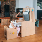 Leea Abenteuer-Ecke, Lernturm, Rutsche, Kreidetafel, Papierrolle, Hochstuhl, Lauflernwagen