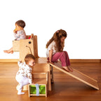 Leea Abenteuer-Ecke, Lernturm, Rutsche, Kreidetafel, Papierrolle, Hochstuhl, Lauflernwagen