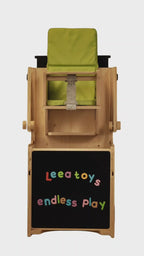 Leea Abenteuer-Ecke, Lernturm, Rutsche, Kreidetafel, Papierrolle, Hochstuhl, Lauflernwagen