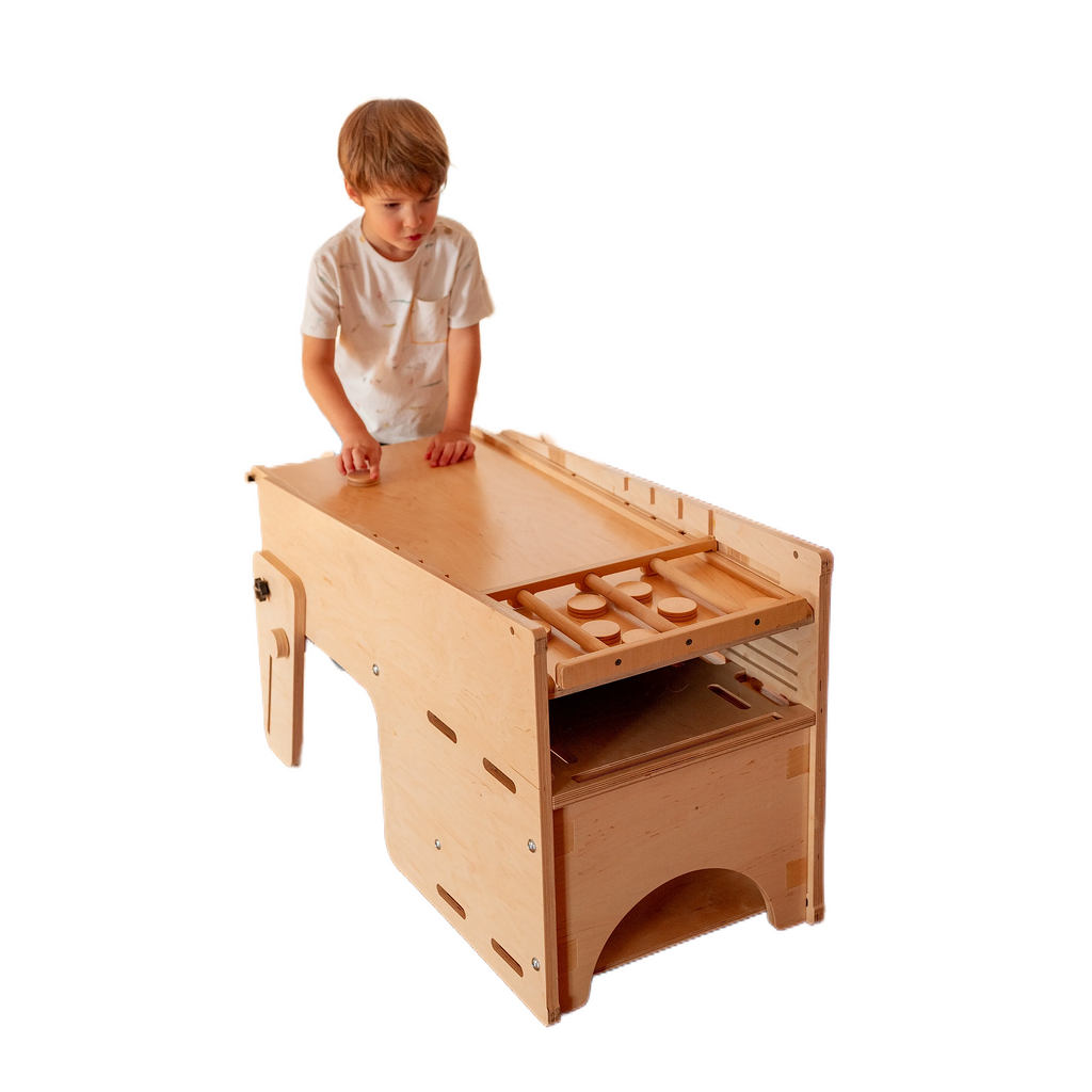 Leea Abenteuer-Ecke, Lernturm, Rutsche, Kreidetafel, Papierrolle, Hochstuhl, Lauflernwagen